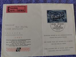 Brief mit Spendeblock 1945