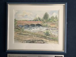 Aquarell Thurbrücke bei Weinfelden vor 1913