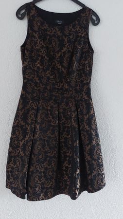 Schickes Damenkleid Grösse S schwarz gold Festkleid Cockta