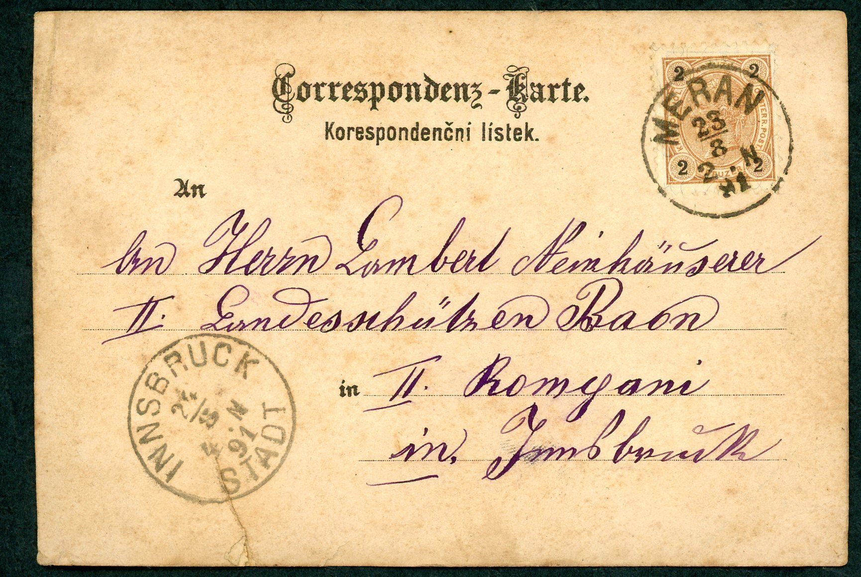 Cartoline postali: Gruss aus Meran, gebraucht, Top! – Usato da Opfikon venduto da Pritt04 1