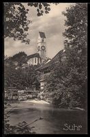 AK Suhr, Kirche und Häuser am Fluss