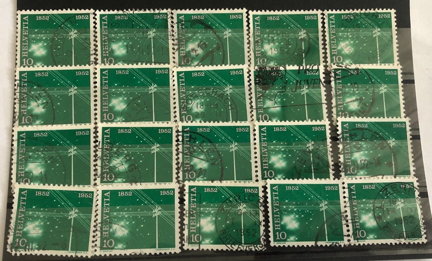 Tutti i francobolli: Nr.310 Steckkarte mit Stempel – Usato da Aarau venduto da Billa007
