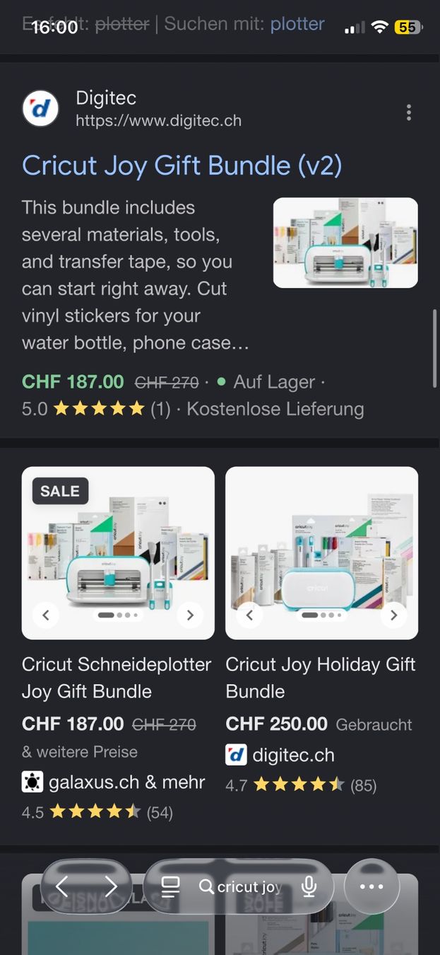 Cricut Kit bricolage: Cricut Joy Schneideplotter - Komplett mit Zubehör! Gift – Nuovo (secondo la descrizione) da Hochwald venduto da _biene_ 8