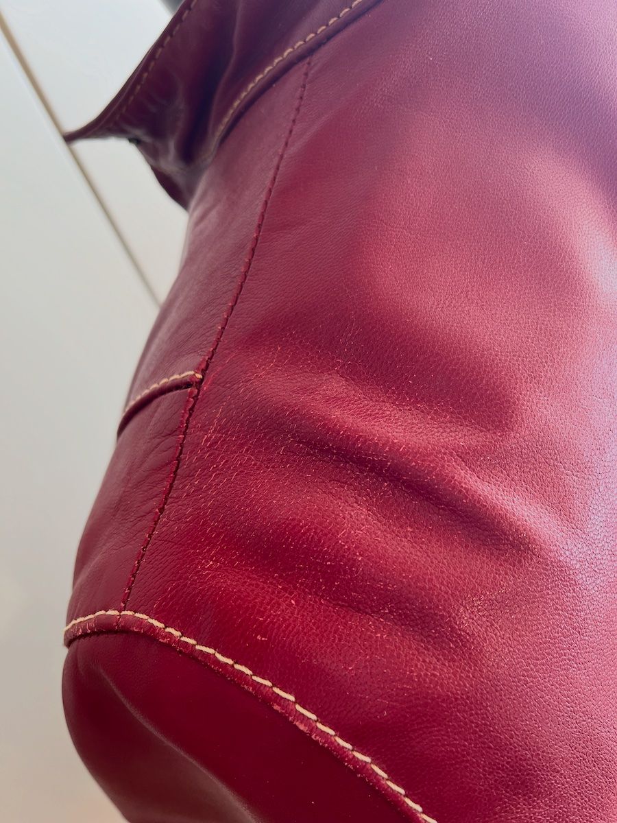 Jacken: Damen Lederjacke in Bordeaux rot – Gebraucht aus Benken SG von micksim 3