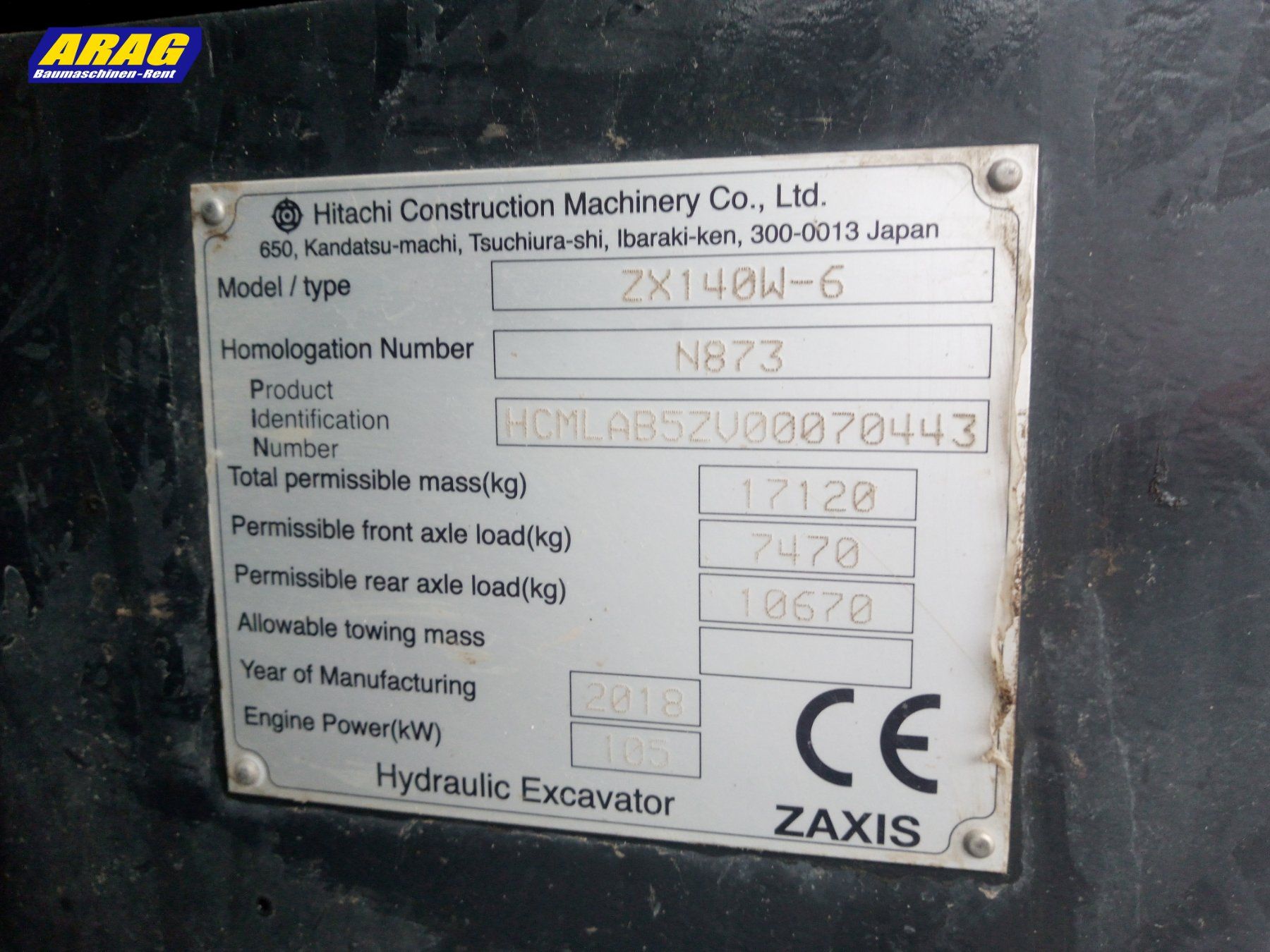 Hitachi Escavatori: Hitachi ZX 140 W-6 Pneubagger – Usato da Hasle LU venduto da Arag08 8