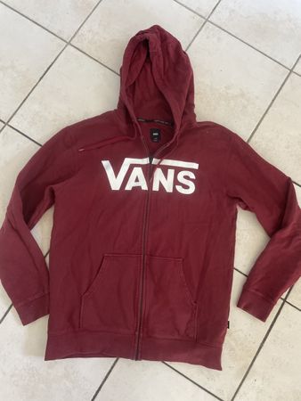 Vans Sweat Kaputzen Jacke, Gr. L, Weinrot Neu