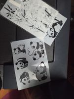 3 Malvorlagen Panda Bambus Motiv Kunststoff neu
