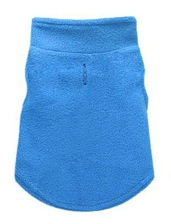 Hundepullover blau XS  ohne Ärmel fleece 20 cm Rückenlänge