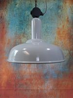 Restaurierte Emaille Industrie Lampe Belmag
