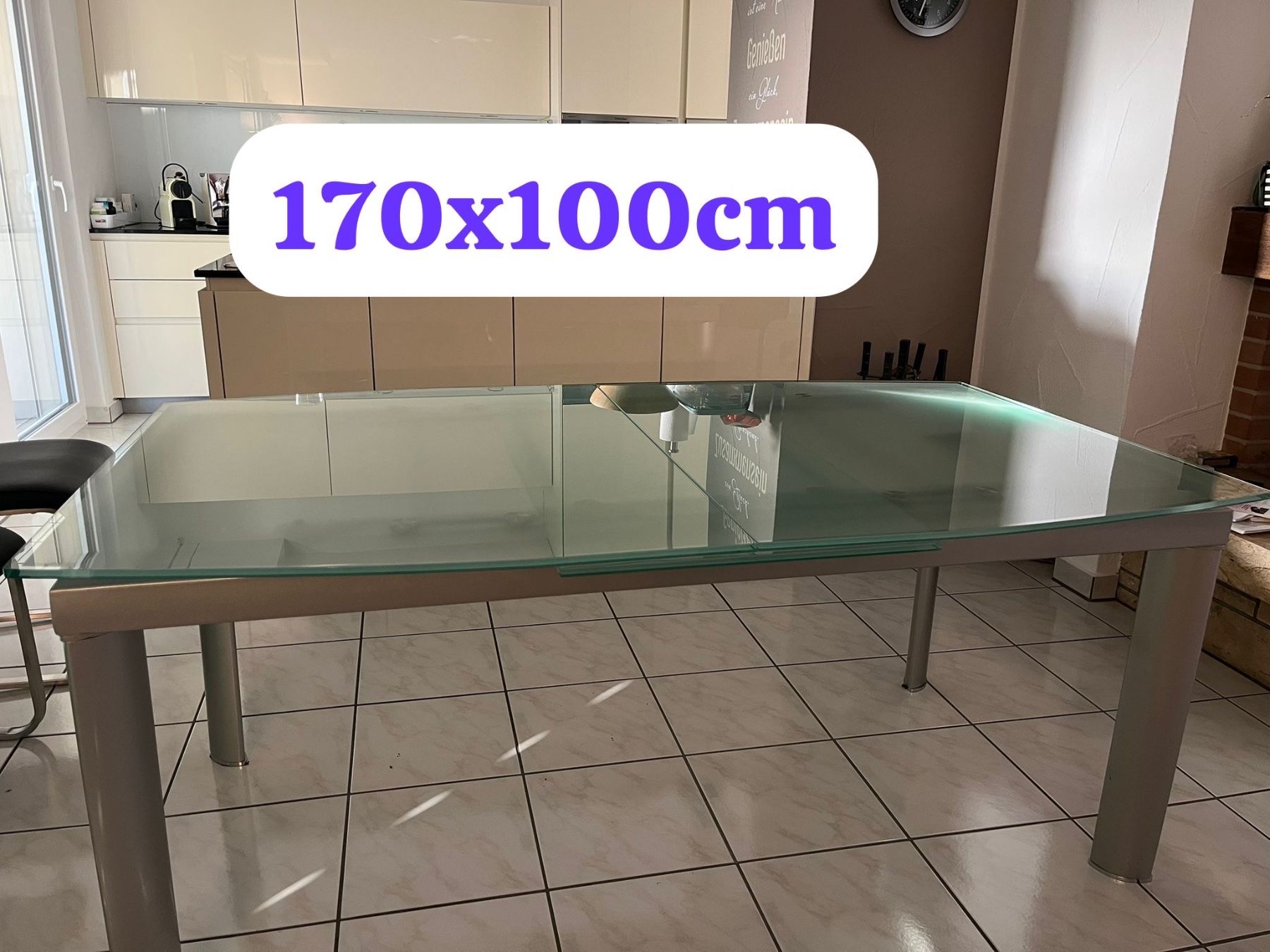 Tables: Ausziehbarer Ess-Glastisch – D'occasion à Höri par Quaranta 4