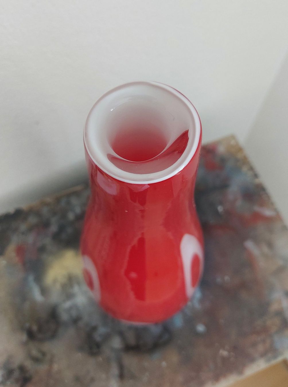 Murano Vasi & Recipienti: Grosse rote Muranovase mit Ringmuster, 70er – Usato da Subingen venduto da K7passt_immer 6