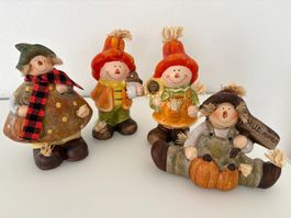 4 Stk. Herbst- Dekorationsfiguren, Willkommen, super Zustand