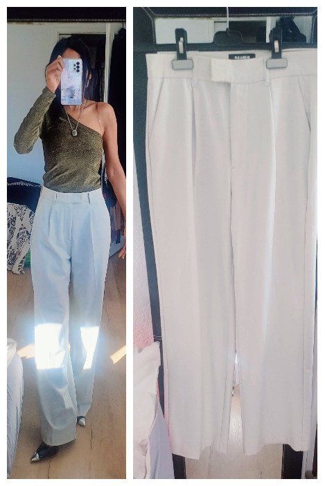 Pull&Bear Pantaloni: Gr.S (36) Darted smart -pantalon classique - white PULL&BEAR – Nuovo (secondo la descrizione) da La Chaux-de-Fonds venduto da jen_h95m