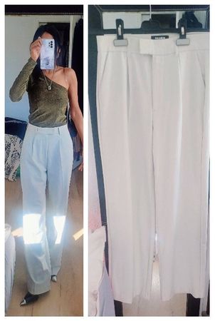 Gr.S (36) Darted smart -pantalon classique - white PULL&BEAR