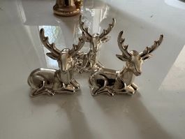 Dekoration Hirsche glänzend 3er Set guter Zustand