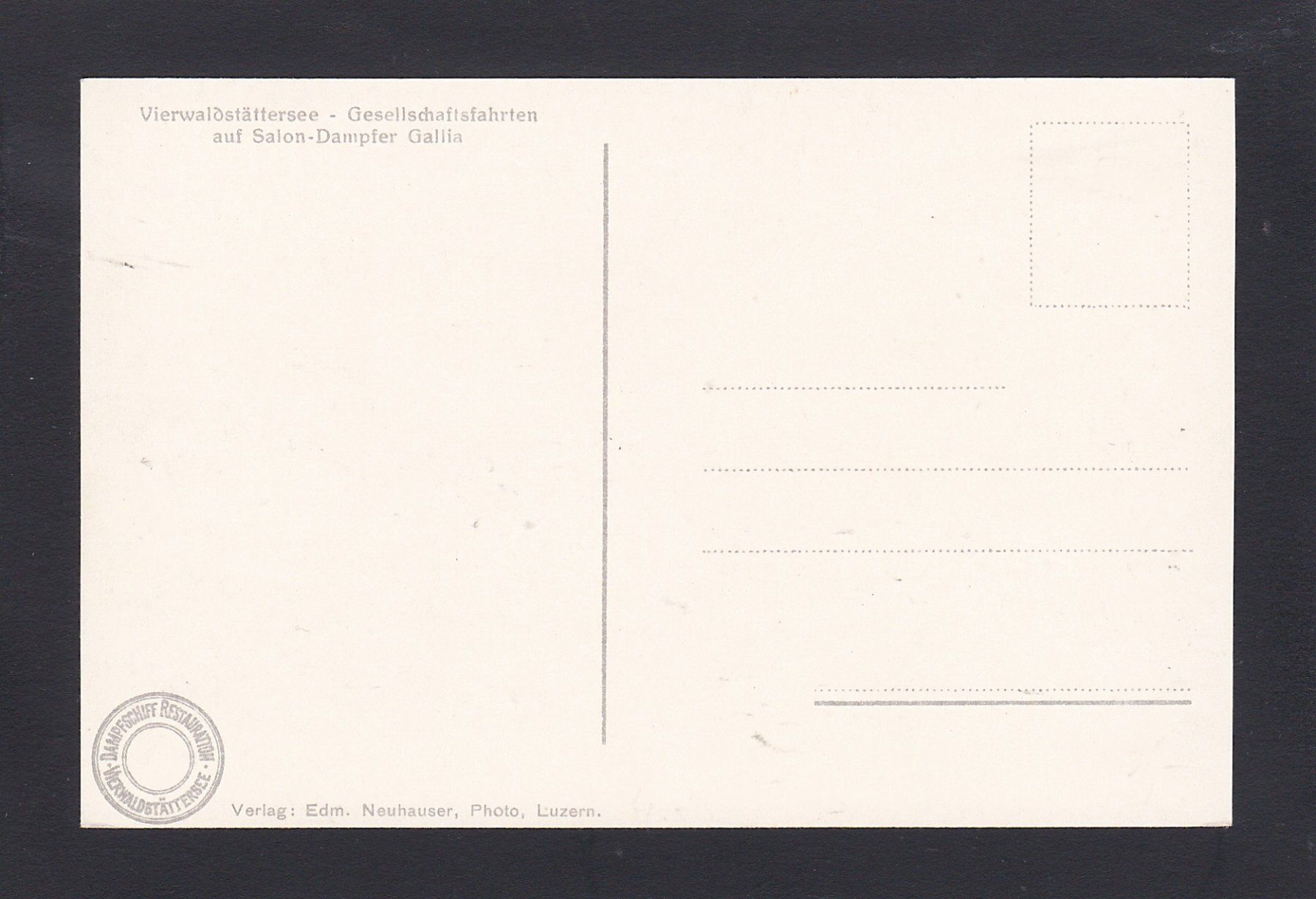 Cartoline postali: DAMPFSCHIFF "Gallia" Luzern – Usato da Reiden venduto da cinfis 1