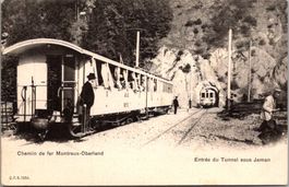Train, Bahn Montreux- Oberland, tunnel sous Jaman