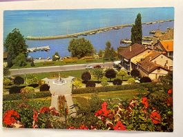 Carte postale ancienne Thonon-les-Bains vue port lac Léman