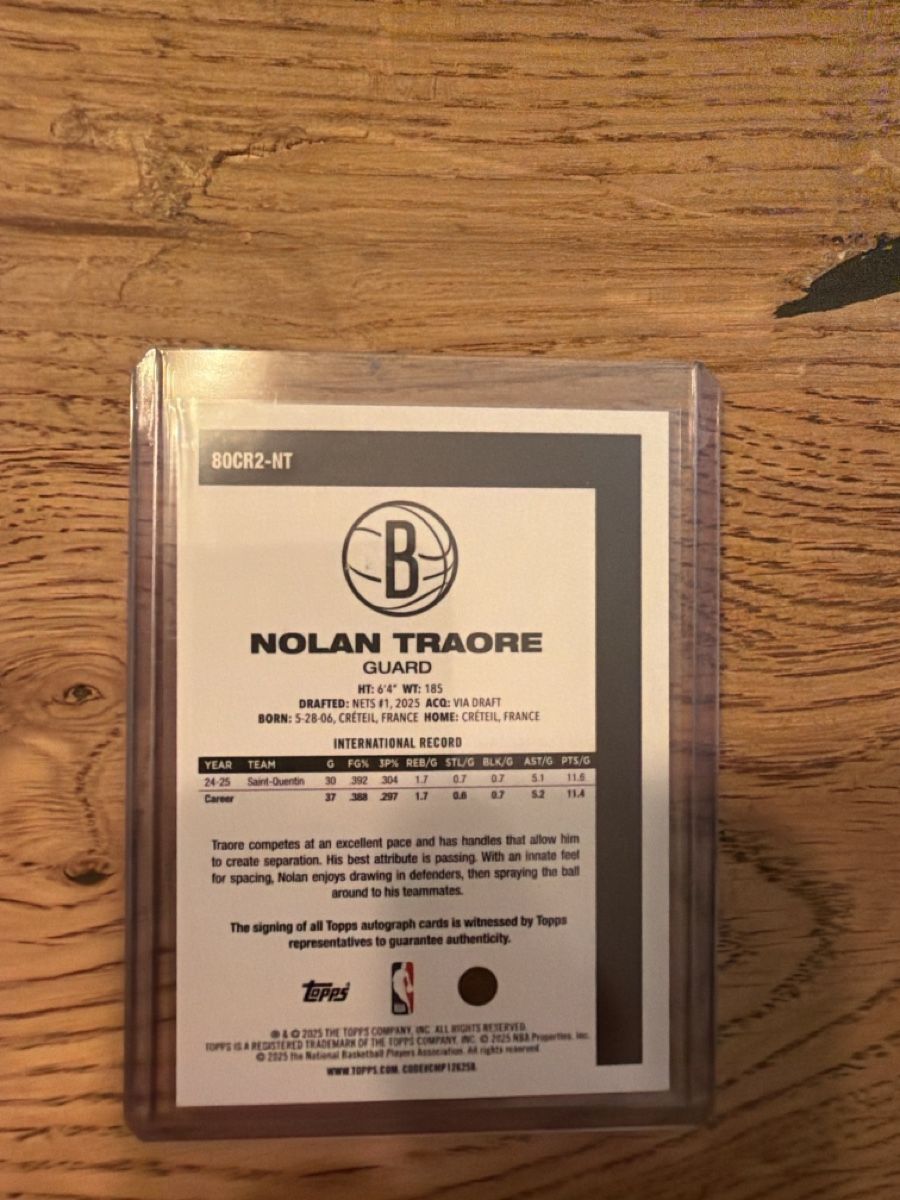 Nba Cartes à collectionner: Nolan Traore Brooklyn Nets RC Autograph 13/50 – Neuf (Voir description) à Basel par sim_dq7j 1