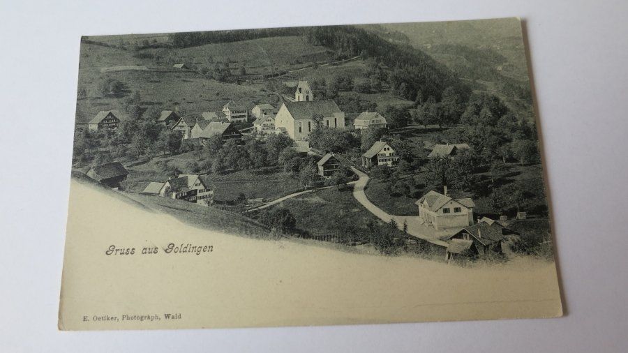 Cartoline postali: Gruss aus Goldingen / SG - 1910 – Usato da Jona venduto da centumprata