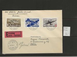 Enveloppe poste aérienne Genève-Zurich 1944 avec F37-F39-F40