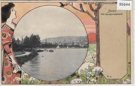 Zürich - Die Quaipromenade - im Art Nouveau Stil