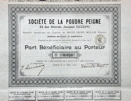 Société de la Poudre Peigne (Luciani), Genève - 1903