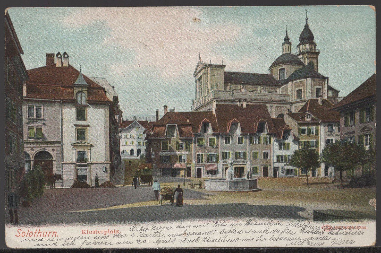Cartoline postali: Solothurn  Klosterplatz   1907 – Usato da Aarau venduto da kufi44
