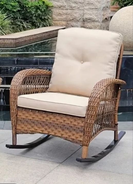 Sedie: Outdoor Rattan - Schaukelstuhl – Nuovo e nell'imballaggio originale da Hohenrain venduto da cars77