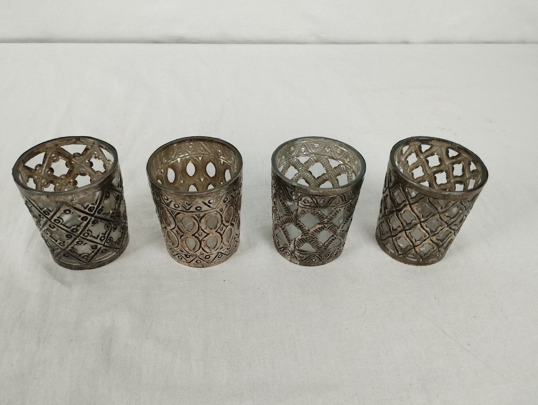 Bougeoirs: Windlichthalter Glas/Metall 4 Stk. – D'occasion à Schübelbach par Restwert_Schubelbach 1