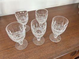 5 verres à vin cristal Waterford signés