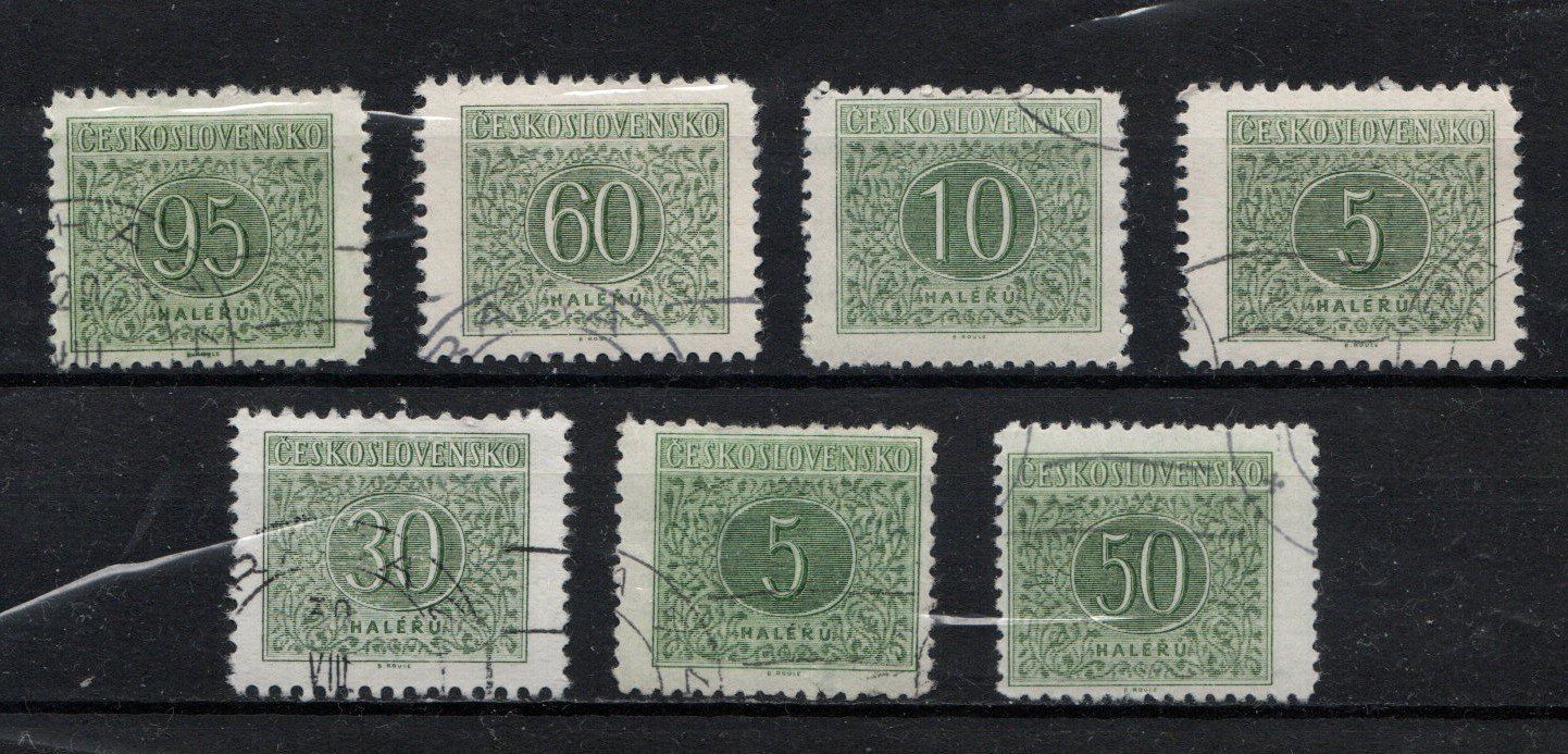 Alle Briefmarken: 8 Timbres Tchécoslovaquie 1920 Obl. – Gebraucht aus Blonay von Leglaude_01