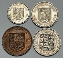 Lot de 4 pièces de monnaie Bailiwick of Jersey diverses