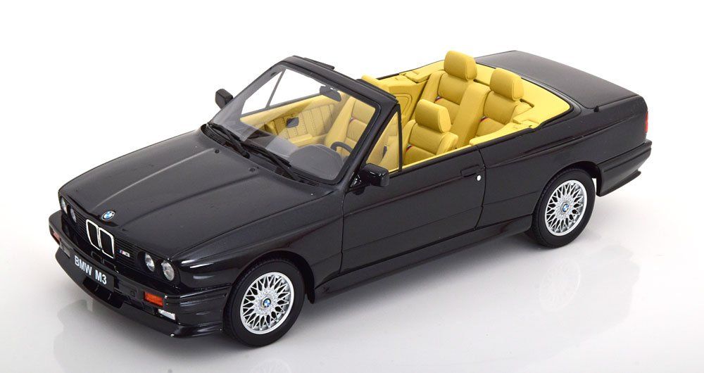 BMW Modellini d'auto: BMW M3 E30 Cabriolet 1988-1991 schwarz met.      1:18 – Nuovo e nell'imballaggio originale da Gerlafingen venduto da espero88