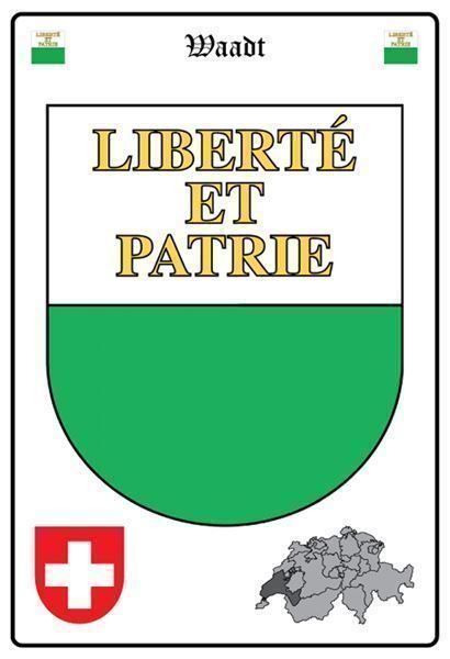Insegne: Blechschild-WAPPEN WAADT-VAUD – Nuovo e nell'imballaggio originale da Rupperswil venduto da big-one-sale