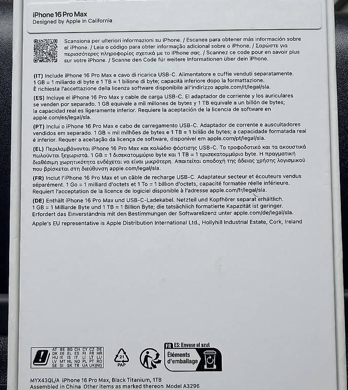 Apple Telefoni cellulari / Smartphones: iPhone 16 Pro Max 1tb Black Titanium neu – Usato da Zürich venduto da jojomagic1972 1