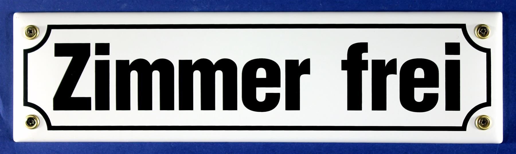 Schilder: Emailleschild-ZIMMER FREI-WEISS – Neu und originalverpackt aus Rupperswil von big-one-sale