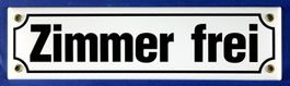 Emailleschild-ZIMMER FREI-WEISS