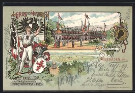 Litho Wiesbaden, Kreisturnfest 1899, Fes