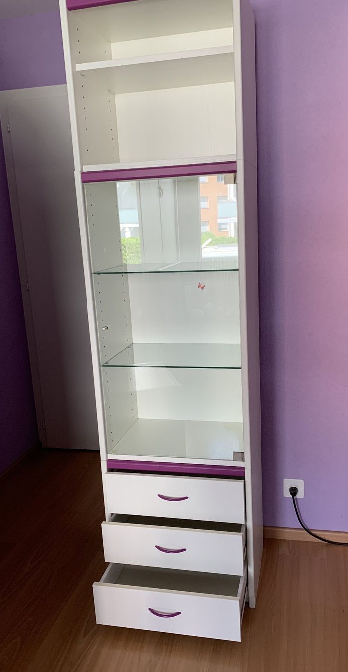 Vitrines: VITRINE 3 plans + module tiroirs + étagère 2 plans – D'occasion à SION par Pef12