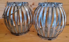 2 Metall Laternen Windlichter