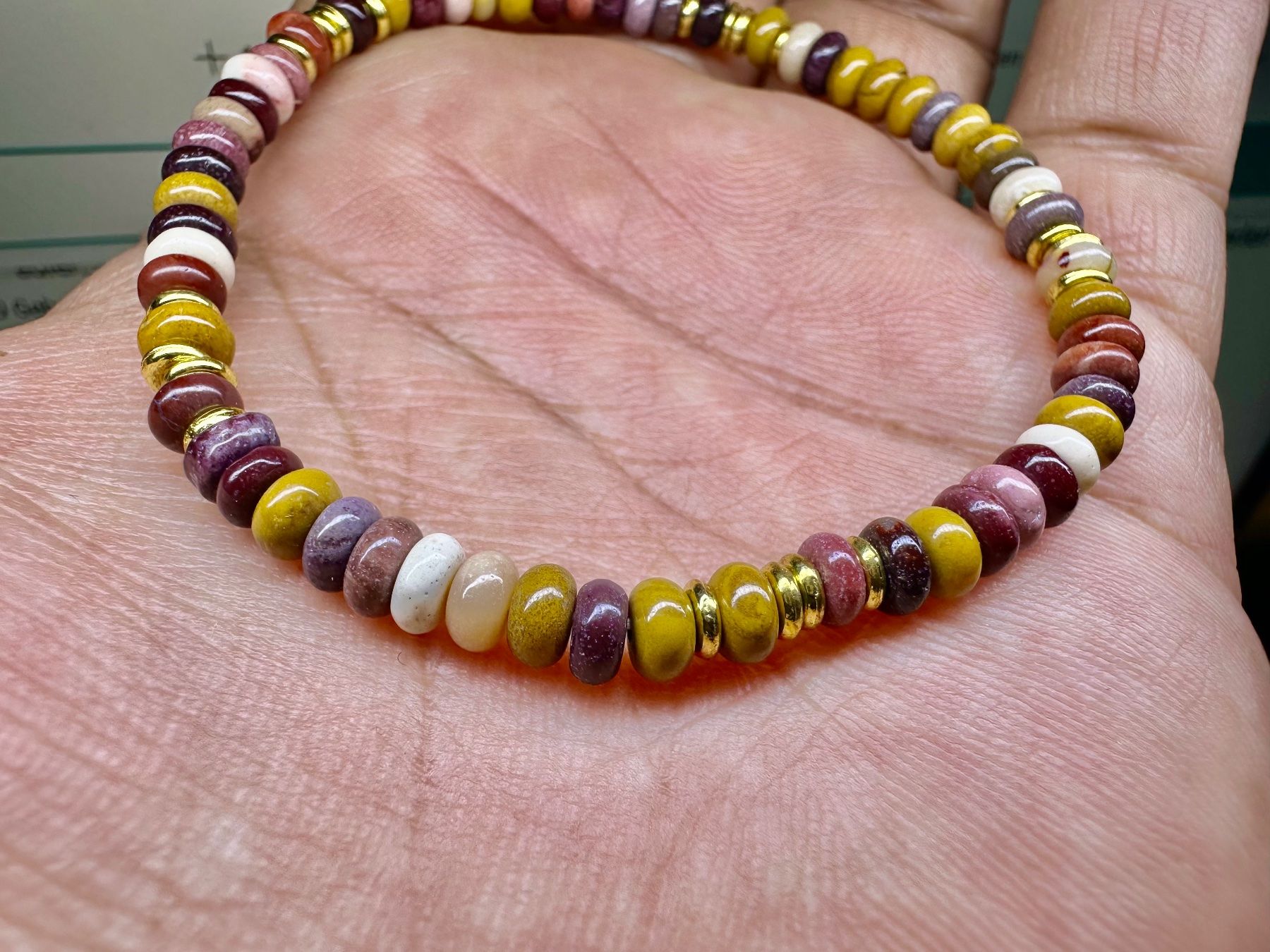 Bracciali & Braccialetti: Elastisches Jaspis-Armband – Scheiben, Naturstein – Nuovo (secondo la descrizione) da Langenthal venduto da Seelenfreunde 4