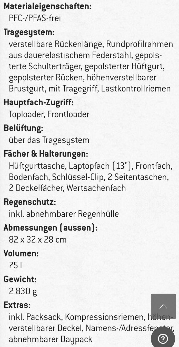 Deuter Zaini: Deuter Rucksack Voyager 65L + 10L – Nuovo (secondo la descrizione) da Ersigen venduto da janinabuetikofer 7