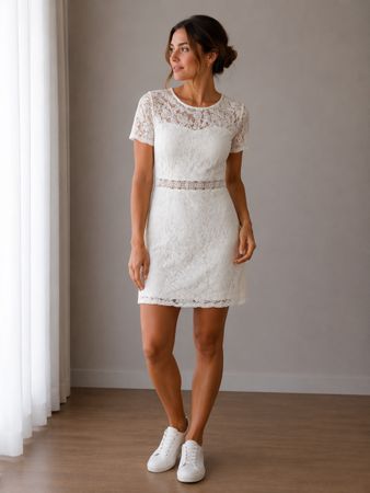WEISSES SPITZENKLEID S