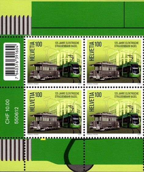 Tutti i francobolli: Viererblock Basler Tram** – Nuovo (secondo la descrizione) da Dottikon venduto da haeusibuh5