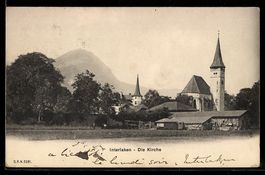 AK Interlaken, Kirchenansicht