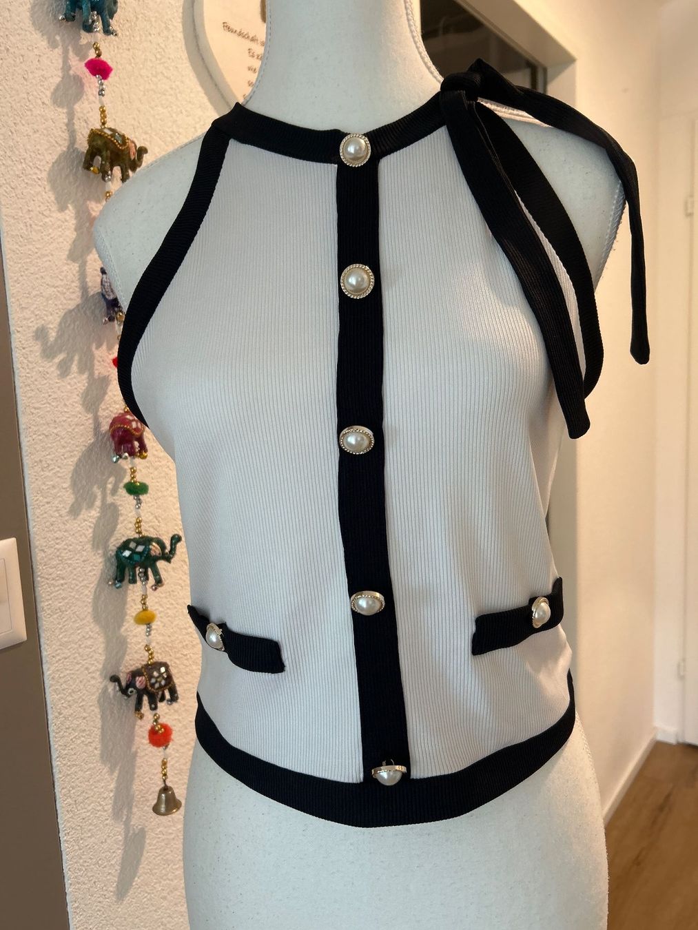 Tops: Damen Top weiss/schwarz Grösse L – Gebraucht aus Brunnen von Nala2929 3