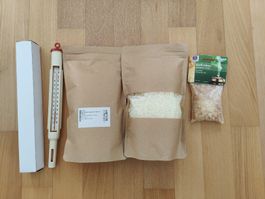 Bastelset für Wachstücher: 1kg Binenwachs+Kiefernharz, neu!