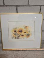 Aquarellbild mit Sonnenblumen