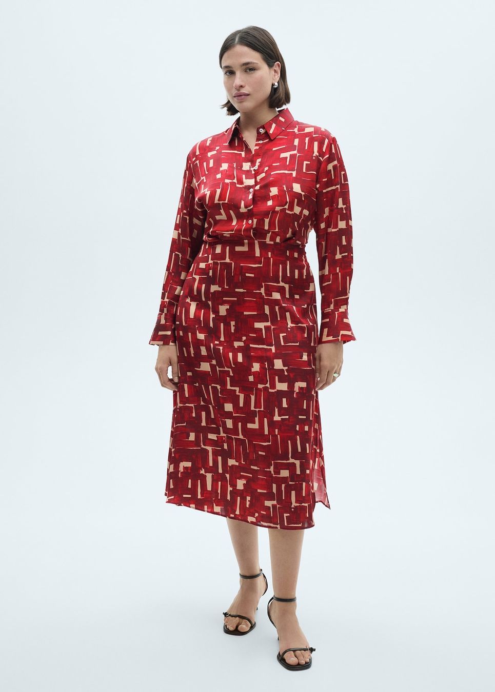 Mango Vestiti: MANGO Red Patterned Midi Dress, MEW MEDIUM – Nuovo (secondo la descrizione) da Wädenswil venduto da Jul_1207 1